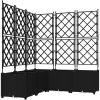 Trädgårdsplanterare med Trellis 5 st Svart vidaXL 120 x 120 x 143 cm – miniatyr 2