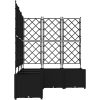 Trädgårdsplanterare med Trellis 5 st Svart vidaXL 120 x 120 x 143 cm – miniatyr 5