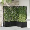 Trädgårdsplanterare med Trellis 5 st Svart vidaXL 120 x 120 x 143 cm – miniatyr 1