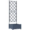 Trädgårdsplanterare med Trellis Grå vidaXL 40 x 40 x 125,5 cm – miniatyr 2