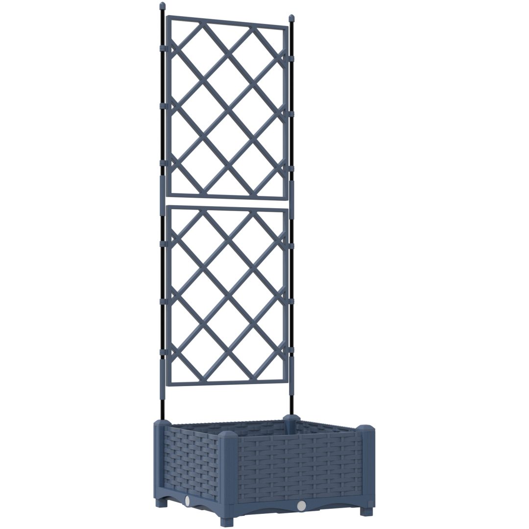 Trädgårdsplanterare med Trellis Grå vidaXL 40 x 40 x 125,5 cm – bild 2