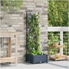 Trädgårdsplanterare med Trellis Grå vidaXL 40 x 40 x 125,5 cm – miniatyr 3