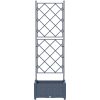 Trädgårdsplanterare med Trellis Grå vidaXL 40 x 40 x 125,5 cm – miniatyr 5