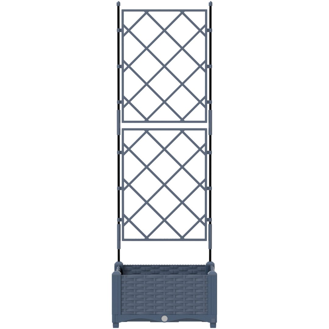 Trädgårdsplanterare med Trellis Grå vidaXL 40 x 40 x 125,5 cm – bild 5