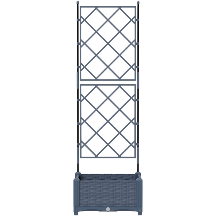 Trädgårdsplanterare med Trellis Grå vidaXL 40 x 40 x 125,5 cm – bild 5