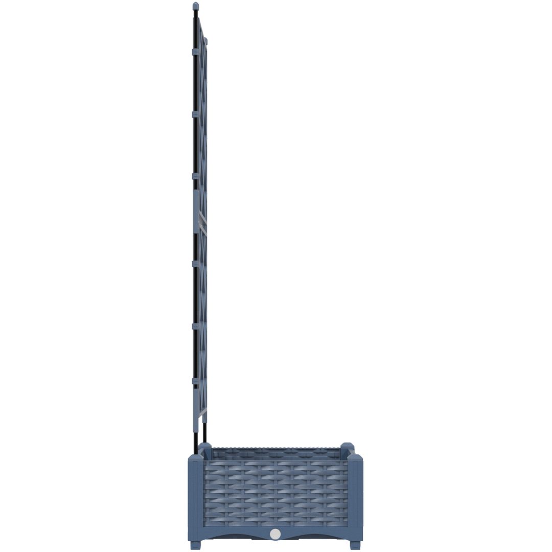 Trädgårdsplanterare med Trellis Grå vidaXL 40 x 40 x 125,5 cm – bild 6