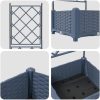 Trädgårdsplanterare med Trellis Grå vidaXL 40 x 40 x 125,5 cm – miniatyr 8