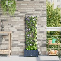 Trädgårdsplanterare med Trellis Grå vidaXL