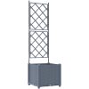 Trädgårdsplanterare med Trellis Ljusgrå vidaXL 40 x 40 x 143 cm – miniatyr 2