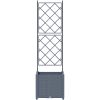 Trädgårdsplanterare med Trellis Ljusgrå vidaXL 40 x 40 x 143 cm – miniatyr 5