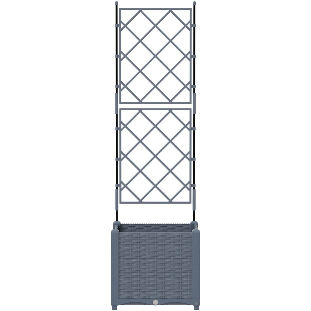 Trädgårdsplanterare med Trellis Ljusgrå vidaXL 40 x 40 x 143 cm – bild 5