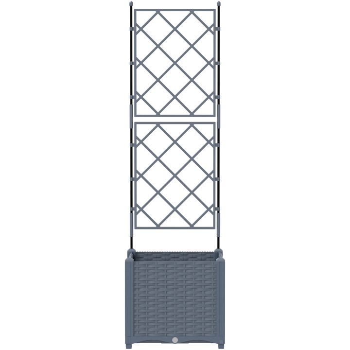 Trädgårdsplanterare med Trellis Ljusgrå vidaXL 40 x 40 x 143 cm – bild 5