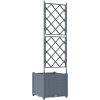Trädgårdsplanterare med Trellis Ljusgrå vidaXL 40 x 40 x 143 cm – miniatyr 7