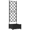 Trädgårdsplanterare med Trellis Svart vidaXL 40 x 40 x 125.5 cm – miniatyr 2