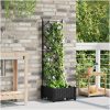 Trädgårdsplanterare med Trellis Svart vidaXL 40 x 40 x 125.5 cm – miniatyr 3