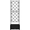 Trädgårdsplanterare med Trellis Svart vidaXL 40 x 40 x 125.5 cm – miniatyr 4