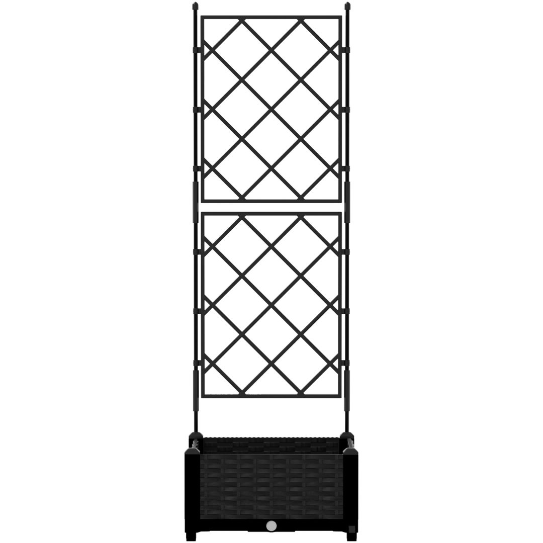 Trädgårdsplanterare med Trellis Svart vidaXL 40 x 40 x 125.5 cm – bild 4