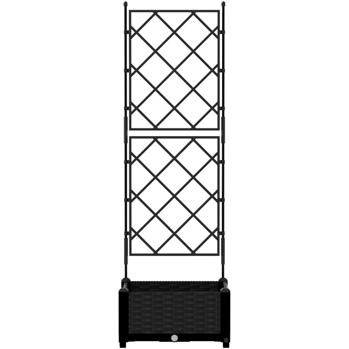Trädgårdsplanterare med Trellis Svart vidaXL 40 x 40 x 125.5 cm – bild 4