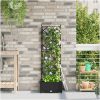 Trädgårdsplanterare med Trellis Svart vidaXL 40 x 40 x 125.5 cm – miniatyr 1