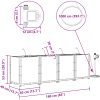 Trädgårdsplanterare med Vattenbevattningssystem 4 st Grå vidaXL 160 x 40 x 52 cm – miniatyr 9