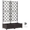 Trädgårdsplanterare med Vattenirrigationssystem 2 st Brun vidaXL 80 x 40 x 126 cm – miniatyr 2