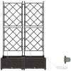 Trädgårdsplanterare med Vattenirrigationssystem 2 st Brun vidaXL 80 x 40 x 126 cm – miniatyr 6