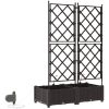 Trädgårdsplanterare med Vattenirrigationssystem 2 st Brun vidaXL 80 x 40 x 126 cm – miniatyr 8