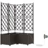 Trädgårdsplanterare med Vattenirrigationssystem 3 st Brun vidaXL 80 x 80 x 142 cm – miniatyr 2