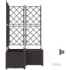 Trädgårdsplanterare med Vattenirrigationssystem 3 st Brun vidaXL 80 x 80 x 142 cm – miniatyr 6