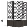 Trädgårdsplanterare med Vattenirrigationssystem 3 st Brun vidaXL 80 x 80 x 142 cm – miniatyr 7