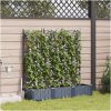 Trädgårdsplanterare med Vattenirrigationssystem 3 st Grå vidaXL 120 x 40 x 126 cm – miniatyr 3