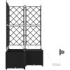 Trädgårdsplanterare med Vattenirrigationssystem 3 st Svart vidaXL 80 x 80 x 142 cm – miniatyr 6