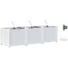 Trädgårdsplanterare med Vattenirrigationssystem 3 st Vit vidaXL 120 x 40 x 37,5 cm – miniatyr 2