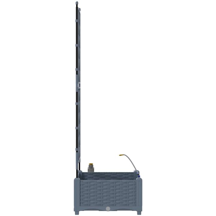 Trädgårdsplanterare med Vattenirrigationssystem Ljusgrå vidaXL 40 x 40 x 126 cm – bild 7