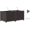 Trädgårdsplanterare med Vattensystem 2 st Brun vidaXL 80 x 40 x 37.5 cm – miniatyr 2