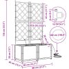 Trädgårdsplanterare med Vattensystem 2 st Grå vidaXL 80 x 40 x 142 cm – miniatyr 9