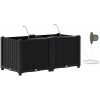 Trädgårdsplanterare med Vattensystem 2 st Svart vidaXL 80 x 40 x 37.5 cm – miniatyr 2