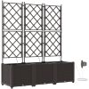 Trädgårdsplanterare med Vattensystem 3 st Brun vidaXL 120 x 40 x 142 cm – miniatyr 2