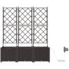 Trädgårdsplanterare med Vattensystem 3 st Brun vidaXL 120 x 40 x 142 cm – miniatyr 6