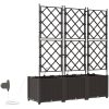 Trädgårdsplanterare med Vattensystem 3 st Brun vidaXL 120 x 40 x 142 cm – miniatyr 8