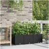 Trädgårdsplanterare med Vattensystem 3 st Svart vidaXL 120 x 40 x 37.5 cm – miniatyr 3