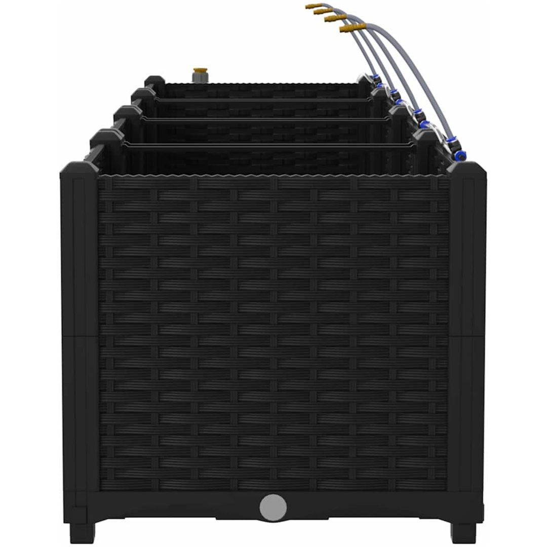 Trädgårdsplanterare med Vattensystem 3 st Svart vidaXL 120 x 40 x 37.5 cm – bild 7
