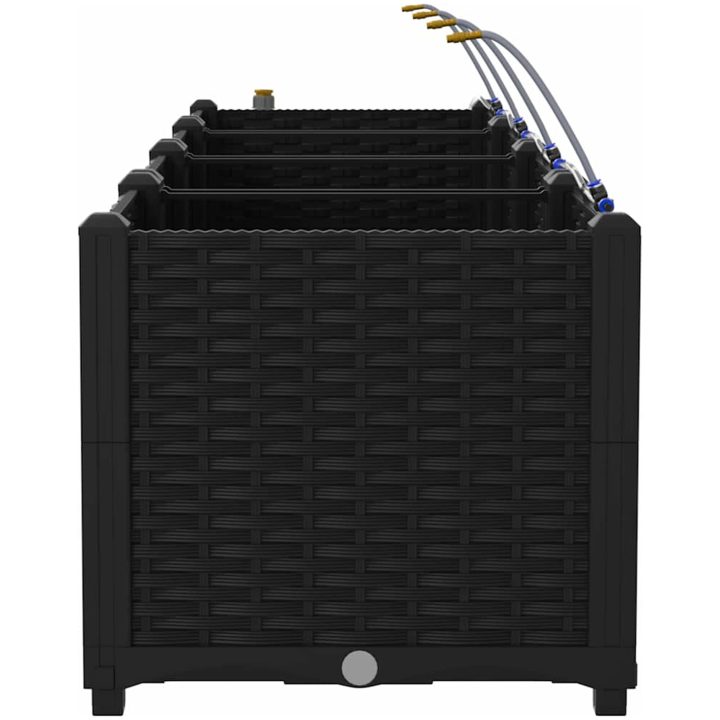 Trädgårdsplanterare med Vattensystem 3 st Svart vidaXL 120 x 40 x 37.5 cm – bild 7