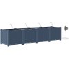 Trädgårdsplanterare med Vattensystem 4 st Grå vidaXL 160 x 40 x 37.5 cm – miniatyr 2