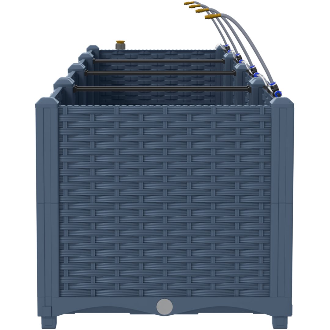 Trädgårdsplanterare med Vattensystem 4 st Grå vidaXL 160 x 40 x 37.5 cm – bild 6