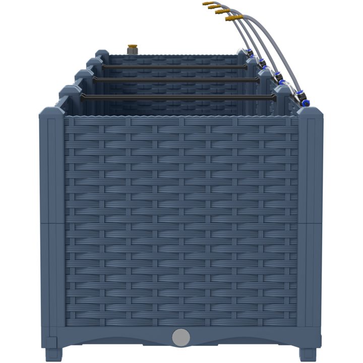 Trädgårdsplanterare med Vattensystem 4 st Grå vidaXL 160 x 40 x 37.5 cm – bild 6
