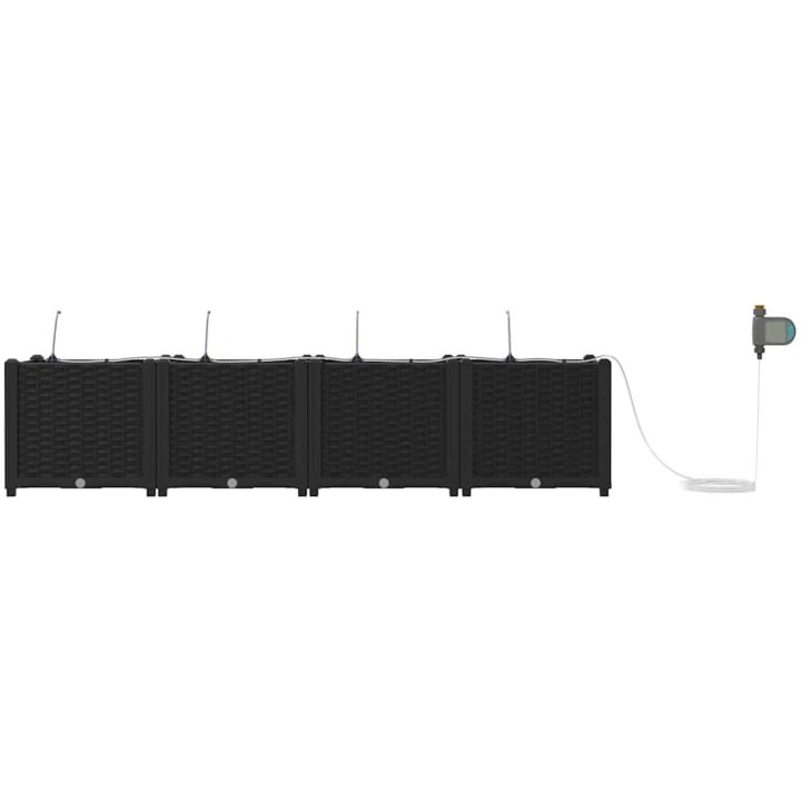 Trädgårdsplanterare med Vattensystem 4 st Svart vidaXL 160 x 40 x 37.5 cm – bild 6