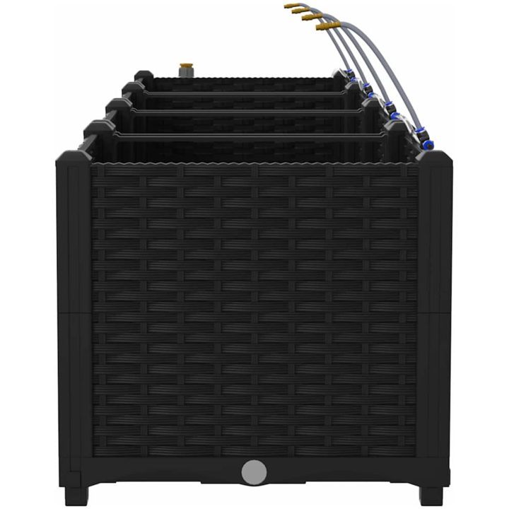 Trädgårdsplanterare med Vattensystem 4 st Svart vidaXL 160 x 40 x 37.5 cm – bild 7