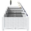 Trädgårdsplanterare med Vattensystem 4 st Vit vidaXL 160 x 40 x 22 cm – miniatyr 6