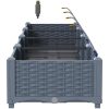 Trädgårdsplanterare med Vattensystem 4 stycken Ljusgrå vidaXL 160 x 40 x 22 cm – miniatyr 7